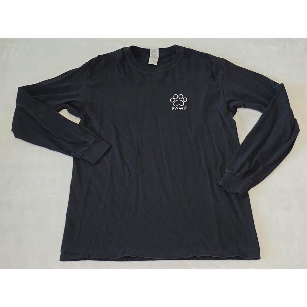PAWZ Saves the Dogs Women Medium Dog Mom Black Speck Paw Print Long Sleeve Shirt - Picture 3 of 6